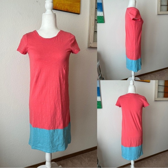 Boden Women’s Coralie Jersey Dress Colorblock Pink Blue Short Sleeves US 2 - Picture 2 of 11
